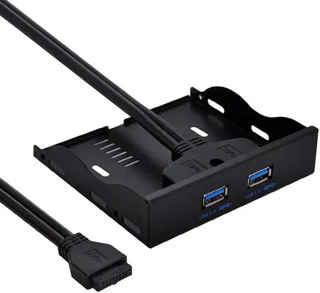 Alt view image 6 of 7 - 3.5" USB 3.0 2 Ports Front Panel & PCIe to USB 4 Ports(2 USB Type-A+USB Internal 20pin) Expansion Card Kit w/ Low-Profile PCI Bracket, PCIe Express to 2 USB3 & Internal 20Pin to USB Splitter Cable-2FT