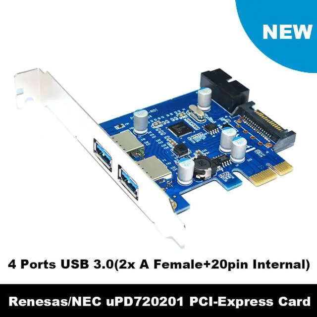 Alt view image 3 of 7 - 4 Ports USB 3.0 Expansion Card with 3.5-inch Front Panel, PCIe Express to 2 USB3 & Internal 20Pin to 2x USB Type-A Female Splitter Cable with Floppy Bay Bracket Combo Kit-2FT
