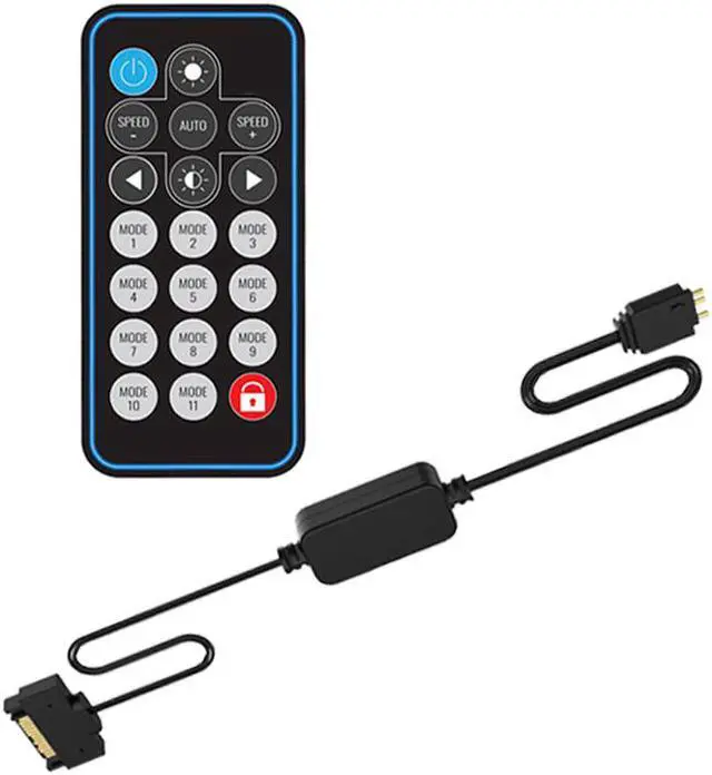 Alt view image 4 of 5 - 5V 3 Pin to SATA Interface AURA RGB Controller for Cooling Fan and LED Strip with IR Remote Control, Compatible with all 5V RGB Accessories