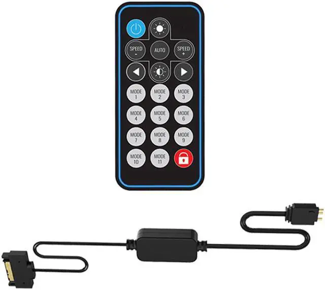 Alt view image 3 of 5 - 5V 3 Pin to SATA Interface AURA RGB Controller for Cooling Fan and LED Strip with IR Remote Control, Compatible with all 5V RGB Accessories