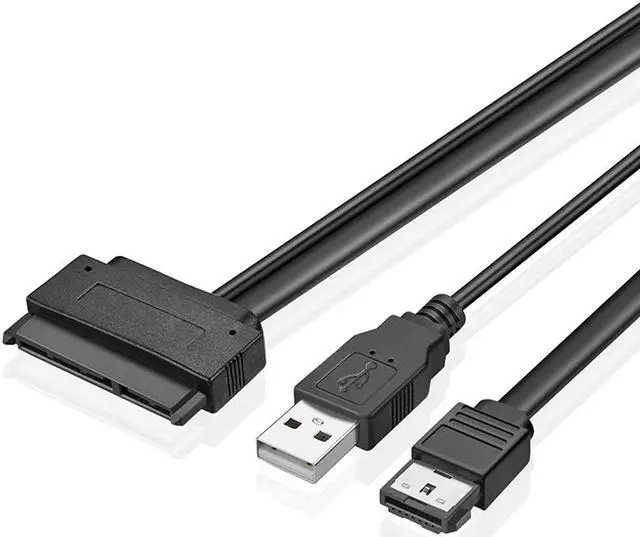 Alt view image 3 of 5 - USB Powered eSATA Data to 2.5'' Hard Disk Drive SATA 22Pin SSD Adapter Cable for Laptop PC - 1.64FT