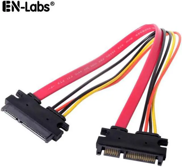 Main image of SATA 22Pin Power & Data Combo Extension Cable,SATA 7+15 Male to Female Cable-1 Foot