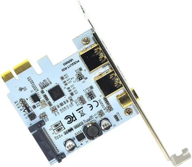 Alt view image 5 of 6 - USB C PCIe Expansion Card,PCI-e Express 1X to 2 Ports USB-A & Type-C USB 3.1 5Gbps Desktop PC Case Add On Card Hub w/ Full-profile PCI Slot Cover