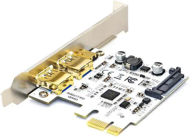 Alt view image 2 of 6 - USB C PCIe Expansion Card,PCI-e Express 1X to 2 Ports USB-A & Type-C USB 3.1 5Gbps Desktop PC Case Add On Card Hub w/ Full-profile PCI Slot Cover