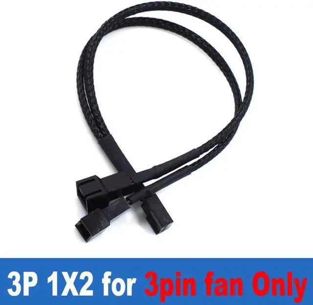 Alt view image 5 of 5 - EnLabs Case Fan 3pin 1 to 2 Splitter Cable Hub Adpater,Motherboard 3-pin Fan Sleeved Braided Y Splitter Internal Power Extension Cable for Computer CPU/Case Fan 1x2 Converter - 10 inches