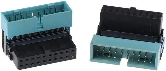 Alt view image 3 of 7 - EnLabs U320PINAD90D USB 3.0 Motherboard 20pin Header Male to Female Extension Adpaters UP & Down Angled 90 Degre Adpater Included ,USB3.0 19pin/20pin Extender Connector for Motherboard Mainboard