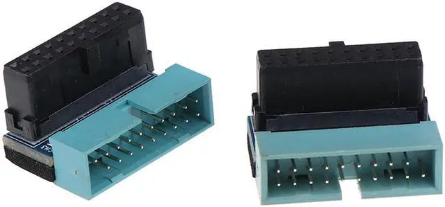 Alt view image 2 of 7 - EnLabs U320PINAD90D USB 3.0 Motherboard 20pin Header Male to Female Extension Adpaters UP & Down Angled 90 Degre Adpater Included ,USB3.0 19pin/20pin Extender Connector for Motherboard Mainboard