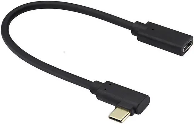 Alt view image 4 of 5 - EnLabs USB10GCMF20CM90 USB Type C Male to Female Adapter,USB-C USB 3.1 Type-C  Right & Left Angled 90 Degree 4K@60Hz UHD with Audio/5A/10Gbps Extension Cable Laptop & Tablet & Cell Phone - 8inch,Black