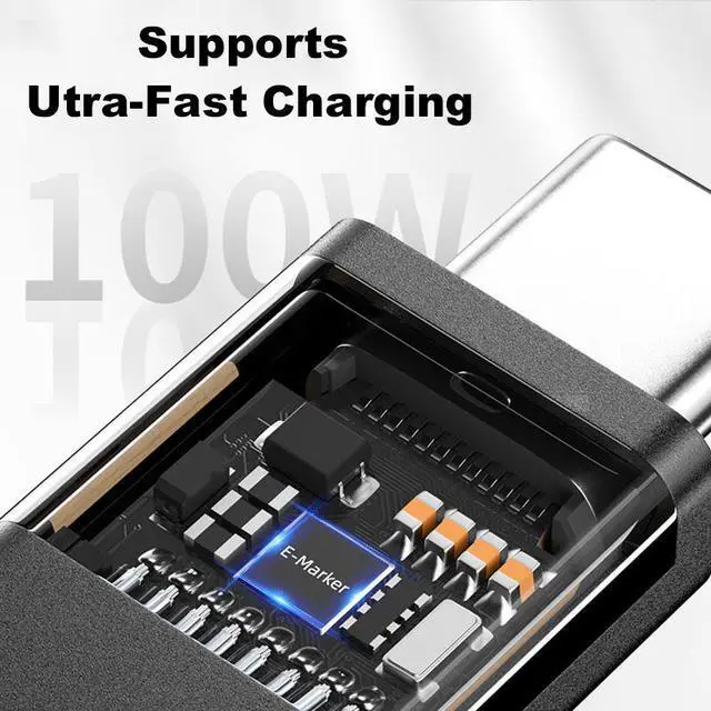 Alt view image 6 of 7 - Thunderbolt 4 Cable Compatible USB 4.0,40Gbps Data Transfer,100W PD Charging Support 8K@60Hz or 2X 4K@60Hz Video, Compatible with Thunderbolt 4/3, External SSD, USB-C Docking Station - 3.3FT