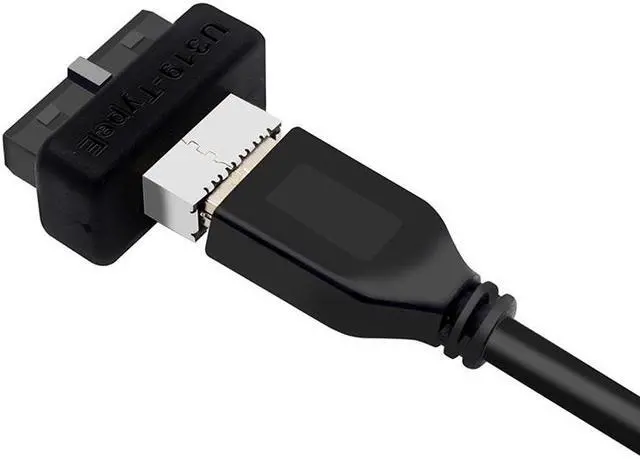 Alt view image 6 of 7 - USB 3.0 / 3.1 Gen 2 IDC 20Pin to USB 3.1/3.2 Type-E A-Key Motherboard Internal USB Header Adapter Converter for Type C Front Panel Chassis Bracket (Straight Type-180 degree)
