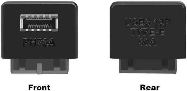 Alt view image 4 of 5 - USB 3.0 / 3.1 Gen 2 IDC 20Pin to USB 3.1/3.2 Type-E A-Key Motherboard Internal USB Header Adapter Converter for Type C Front Panel Chassis Bracket (Standard Type-90 degree)