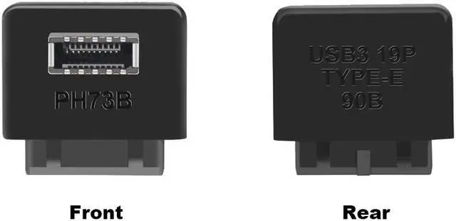 Alt view image 3 of 4 - USB 3.0 / 3.1 Gen 2 IDC 20Pin to USB 3.1/3.2 Type-E A-Key Motherboard Internal USB Header Adapter Converter for Type C Front Panel Chassis Bracket (Reverse Type-90 degree)