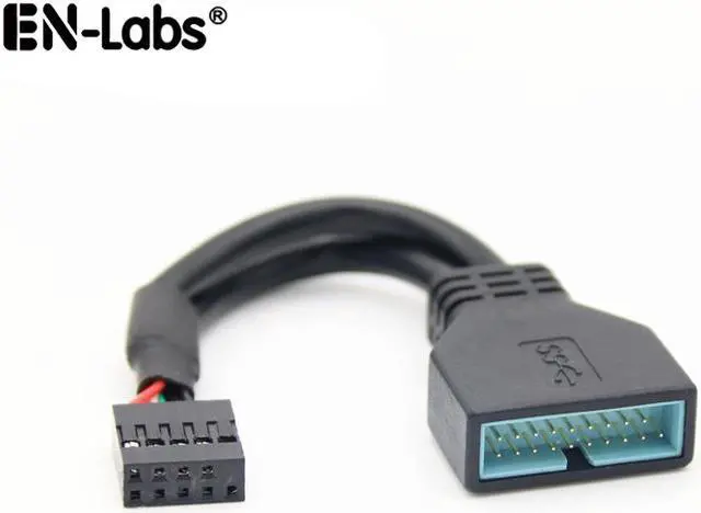 Main image of EnLabs ADUSB20M29F Motherboard USB 2.0 9Pin to USB 3.0 20pin Adapter Coverter Cable - USB 2.0 9pin Female to USB 3.0 20pin Male- Black
