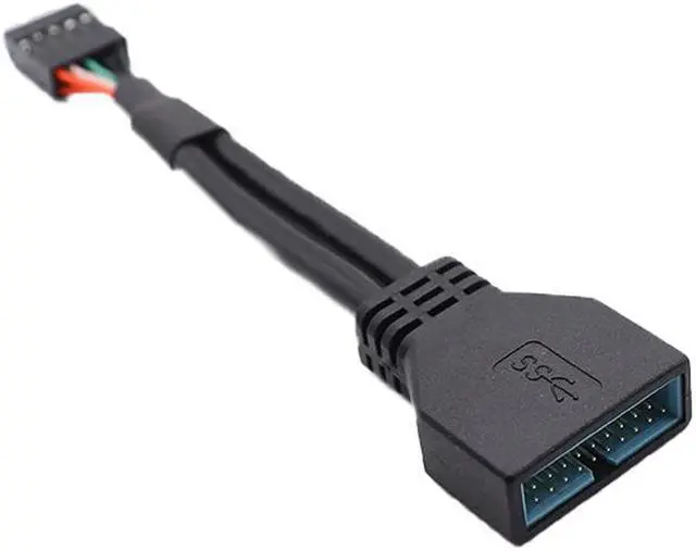 Alt view image 2 of 4 - EnLabs ADUSB20M29F Motherboard USB 2.0 9Pin to USB 3.0 20pin Adapter Coverter Cable - USB 2.0 9pin Female to USB 3.0 20pin Male- Black