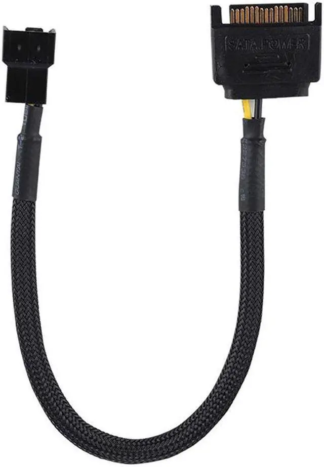 Alt view image 3 of 6 - EN-Labs SATA to 3 Pin 4 Pin Fan Sleeved Power Splitter Cable Adapter,15Pin SATA to TX3 / TX4 (PWM) 12V PC Case Fan Cooler Y Splitter Power Extension Cord - 10 Inch,Black