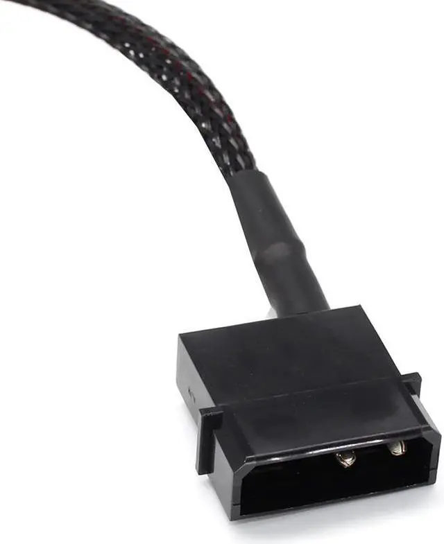 Alt view image 4 of 5 - EN-Labs Molex to 3 Pin 4 Pin Fan Sleeved Power Splitter Cable Adapter,Molex LP4 to CPU Cooler  TX3 / TX4 (PWM) 12V PC Case Fan Cooler Y Splitter Power Extension Cord - 10 Inch,Black