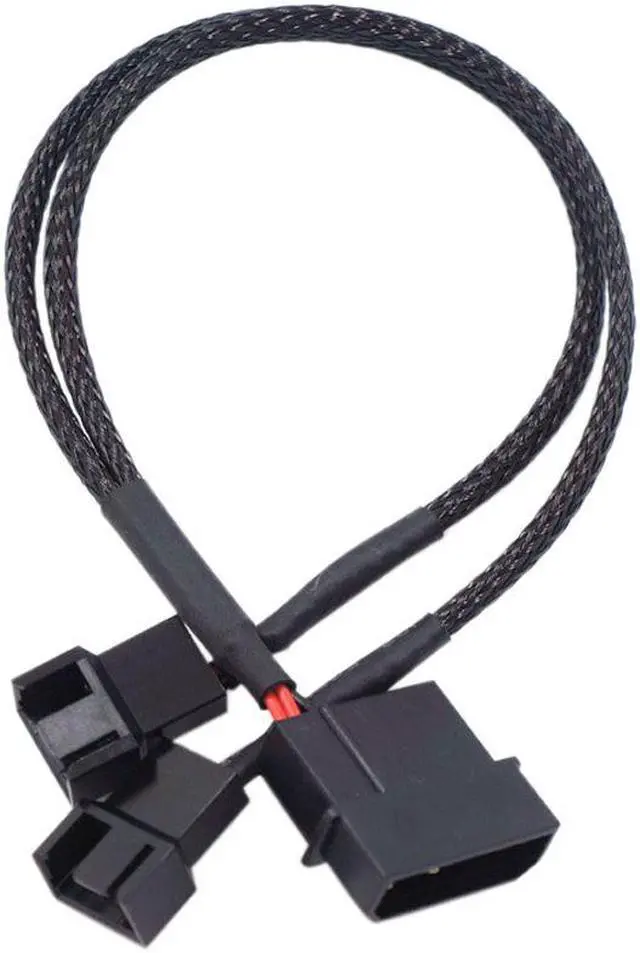 Alt view image 3 of 7 - EN-Labs Molex to 3 Pin 4 Pin Fan Sleeved Power Splitter Cable Adapter,Molex LP4 to 2 x TX3 / TX4 (PWM) 12V PC Case Fan Cooler Y Splitter Power Extension Cord - 10 Inch,Black
