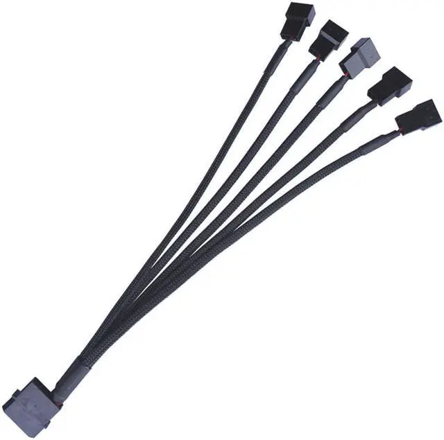 Alt view image 3 of 7 - EN-Labs Molex to 3 Pin 4 Pin Fan Sleeved Power Splitter Cable Adapter,Molex to 5 x TX3 / TX4 (PWM) 12V PC Case Fan Cooler Y Splitter Power Extension Cord - 10 Inch,Black