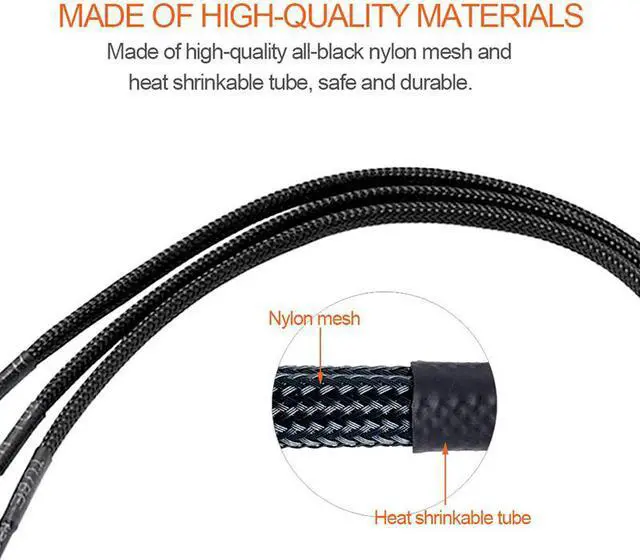 Alt view image 5 of 7 - EN-Labs Molex to 3 Pin 4 Pin Fan Sleeved Power Splitter Cable Adapter,Molex LP4 to 3 x TX3 / TX4 (PWM) 12V PC Case Fan Cooler Y Splitter Power Extension Cord - 10 Inch,Black