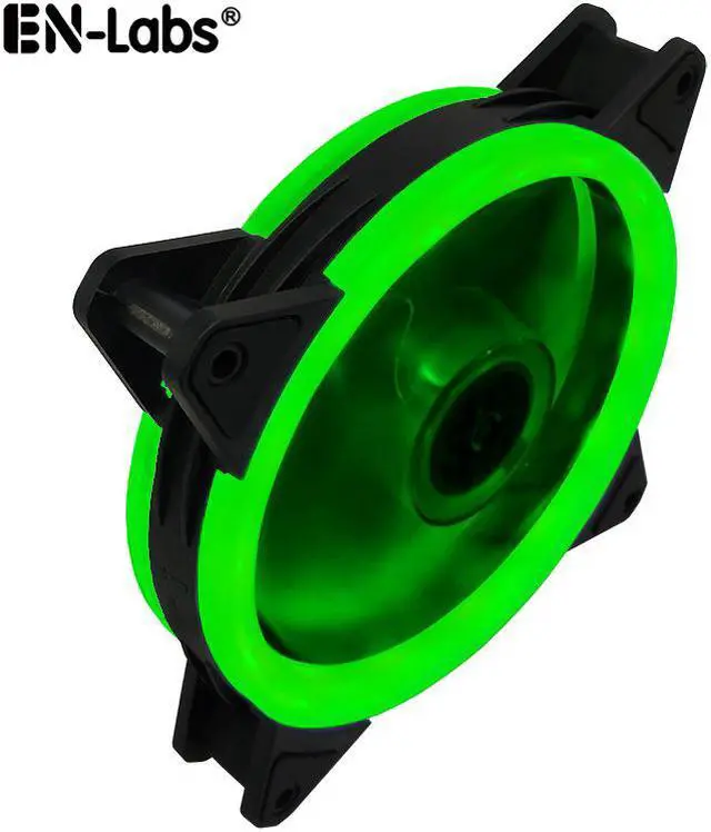 Main image of EnLabs Solar Eclipse Serial 12CM Light Loop PC Computer 16dB Ultra Silent 4pin+3pin Case Fan w/ Anti-Vibration Rubber Pads,120x120x25mm Case Fan w/ Green LED