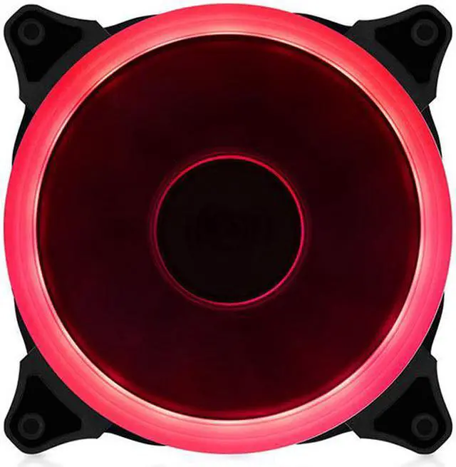 Alt view image 3 of 7 - EnLabs Solar Eclipse Serial 12CM Light Loop PC Computer 16dB Ultra Silent 4pin+3pin Case Fan w/ Anti-Vibration Rubber Pads,120x120x25mm Case Fan w/ Red LED