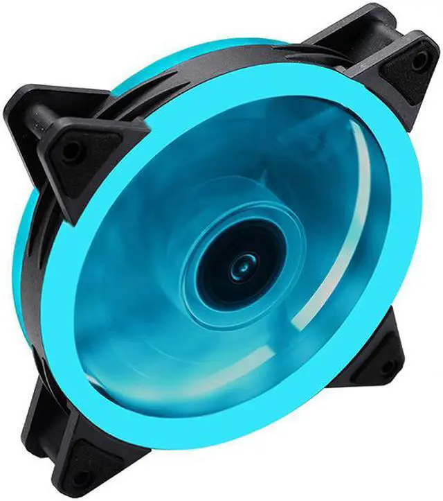Alt view image 2 of 5 - EnLabs Solar Eclipse Serial 12CM Light Loop PC Computer 16dB Ultra Silent 4pin+3pin Case Fan w/ Anti-Vibration Rubber Pads,120x120x25mm Case Fan w/ Blue LED