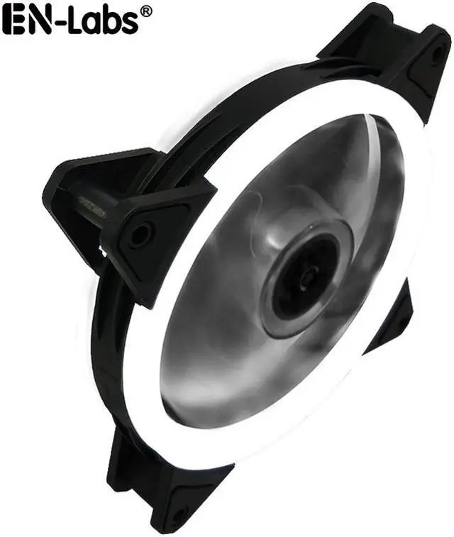 Main image of EnLabs Solar Eclipse Serial 12CM Light Loop PC Computer 16dB Ultra Silent 4pin+3pin Case Fan w/ Anti-Vibration Rubber Pads,120x120x25mm Case Fan w/ White LED