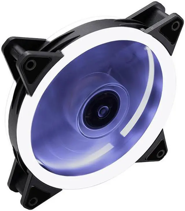 Alt view image 2 of 6 - EnLabs Solar Eclipse Serial 12CM Light Loop PC Computer 16dB Ultra Silent 4pin+3pin Case Fan w/ Anti-Vibration Rubber Pads,120x120x25mm Case Fan w/ White LED