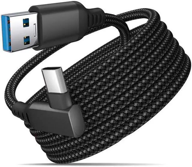 Alt view image 2 of 5 - VR Link Cable Compatible for Oculus Quest 2,USB 3.0 to Type C 5Gbps Data Transfer & 3A Safe Charging Cable for Meta Quest 2 VR Headset, Gaming PC, Steam VR - 10FT,Sleeved Black