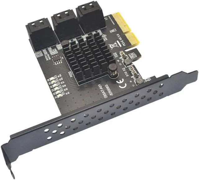 Alt view image 4 of 7 - EN-Labs PCIe 4x to SATA Card 6 Ports, 6 Gbps SATA 3.0 PCI-e Card,PCI Express to SATA Controller Expansion Card, SATAIII Non-Raid,with Full Profile & Low Profile Bracket (ASMedia ASM1166 Chipset)