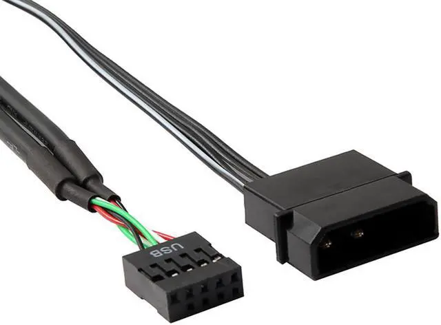 Alt view image 6 of 6 - USB 9 Pin Motherboard Header Hub 4 Ports Splitter Adapter, USB 2.0 9Pin Header 1 to 4 Extension Converter Card - Molex Power,USB 9-Pin Internal Cable,1.64FT