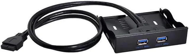 Alt view image 2 of 7 - EnLabs FP35U32M PC Case 3.5-inch front panel 2 Ports USB 3.0 USB Hub,60CM 2 x USB 3.0 Type A Female to Motherboard 20pin Splitter Cables -Black Metal