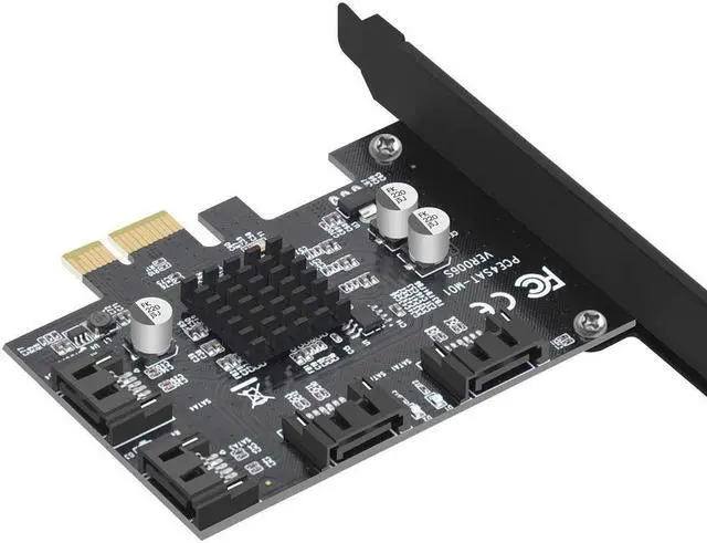 Alt view image 5 of 6 - 4 Port SATA 3.0 PCIe 3.0 X1 Controller Card,SATAIII 6GbpsPCI Express Expansion Card, Support SSD/HDD as System Boot Disk,Marvell 88SE9215,Non-Raid,Black