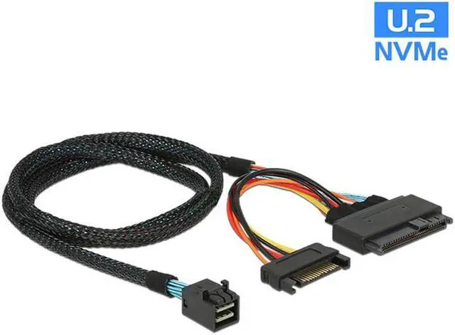 Alt view image 2 of 7 - EN-Labs U.2 to M.2 NVMe M-Key NVMe Adapter,M2 to Mini SAS SFF-8643 Expansion Card w/ SFF8643 to SFF-8639 PCIe SSD Adapter Cable for Mainboard Intel SSD 750 p3600 p3700 - 1.64FT