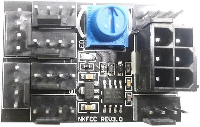Alt view image 3 of 6 - PWM 4 Pin Fan Controller Hub 17A High-Power 8 Ports 4Pin CPU Case Cooler Fan Speed Splitter Adapter, Power by PCIe 6-Pin 12V Connector - Compatible with 2Pin & 3Pin Fan
