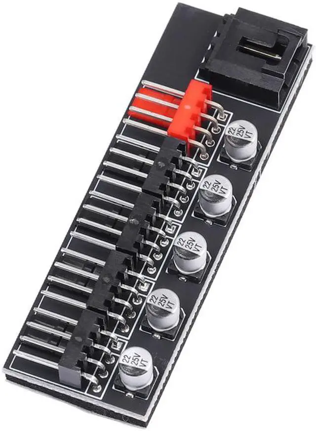 Alt view image 6 of 7 - EnLabs PWMHUB5 5 Ports 4Pin PWM Fan Splitter Hub Cable,Motherboard 4 pin to 5 way Fan Power Cable for 12V Computer Fans