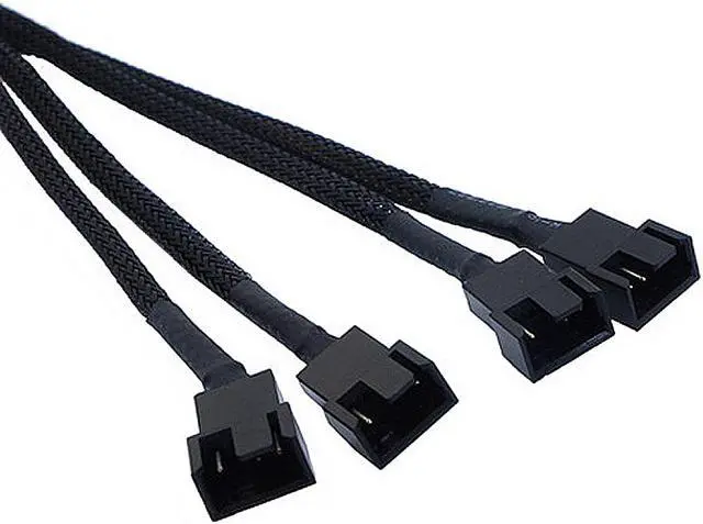 Alt view image 6 of 6 - PWM Fan Splitter Cable Hub 1 to 4 Power Adpater,Motherboard PMW 4-pin Fan Sleeved Braided Y Splitter Internal Power Extension Cable for Computer CPU/Case Fan 1x4 Converter - 10 inches