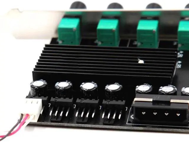 Alt view image 5 of 5 - Computer PC Cooling Radiator System 4 Channel 3 pin 4 pin Cooler Fan RPM Speed Controller w/ PCI Slot Rear Bracket for fan 12 v - power by molex 4pin