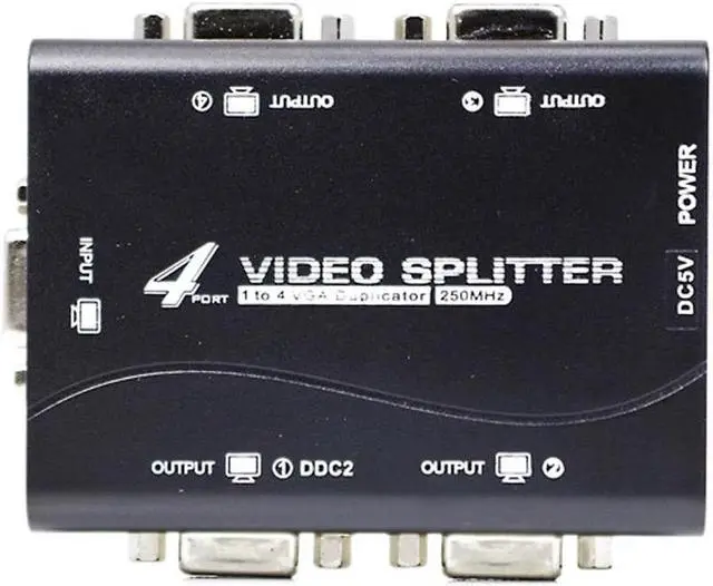 Alt view image 3 of 7 - EnLabs VGA250SPL1X4 VGA Splitter 1 In 4 Out,4 Ports 250MHz VGA Splitter HUB Support 1920x1440@60Hz Resolution