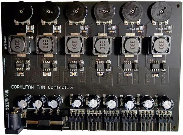 Alt view image 3 of 7 - 6 Channel 3 pin 4 pin Computer CPU Cooler Case Fan Speed Controller w/ rubber backed Tap for PC Case Internal Installation & Mining Cooling-Power by Molex 4pin