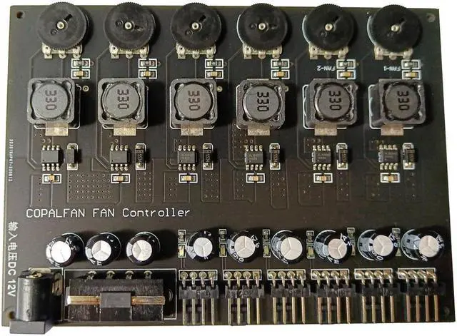 Alt view image 7 of 7 - 6 Channel 3 pin 4 pin Computer CPU Cooler Case Fan Speed Controller w/ rubber backed Tap for PC Case Internal Installation & Mining Cooling-Power by Molex 4pin