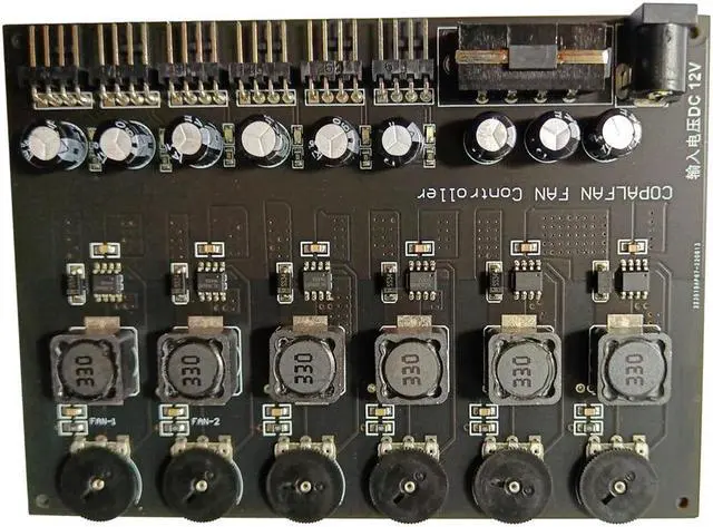 Alt view image 2 of 7 - 6 Channel 3 pin 4 pin Computer CPU Cooler Case Fan Speed Controller w/ rubber backed Tap for PC Case Internal Installation & Mining Cooling-Power by Molex 4pin