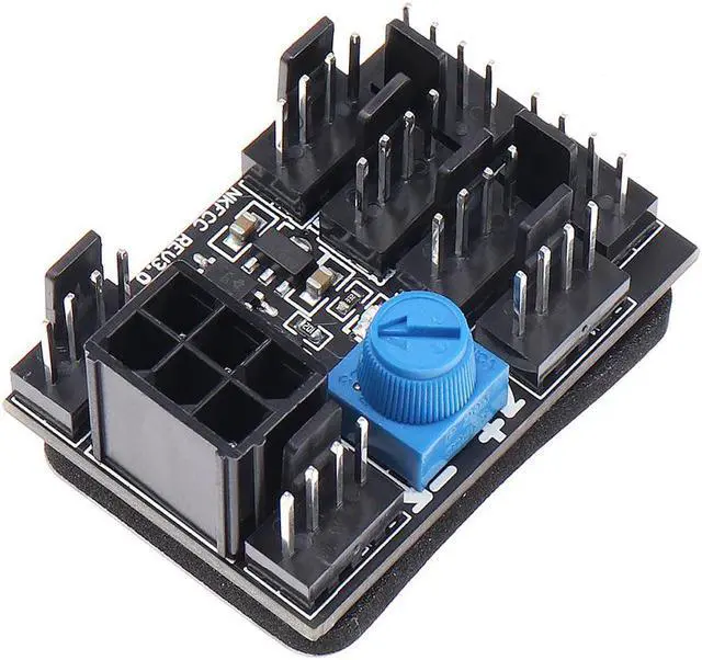 Alt view image 4 of 7 - GPU 6Pin Powered PWM 4 Pin Fan Controller Hub 17A High-Power 8 Ports 4Pin CPU Case Cooler 12V Fan Speed Splitter Adapter w/ Dual Molex LP4 to PCIe 6-Pin Splitter Cable, - 2Pin & 3Pin Fan Compatible