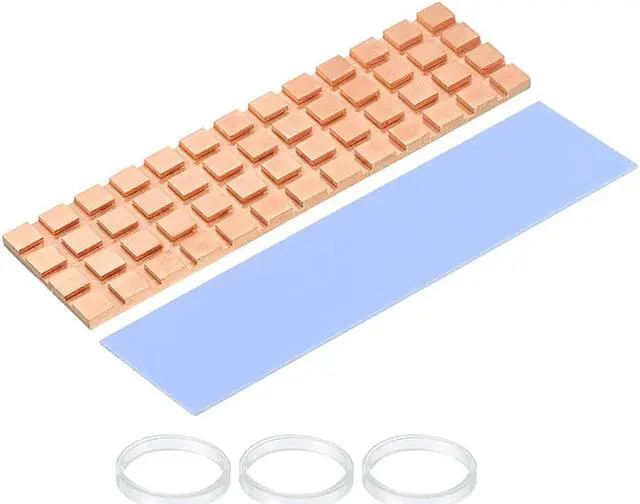 Alt view image 2 of 6 - M.2 SSD Copper Heat Sink with Thermal Conductivity Silicone Pad for NVMe NGFF 2280 M2 Cooler Radiator for Samsung 850 EVO, 860 EVO, 960 EVO, 970 EVO, 950 PRO, 960 PRO, 970 PRO etc -70x20x1.5mm