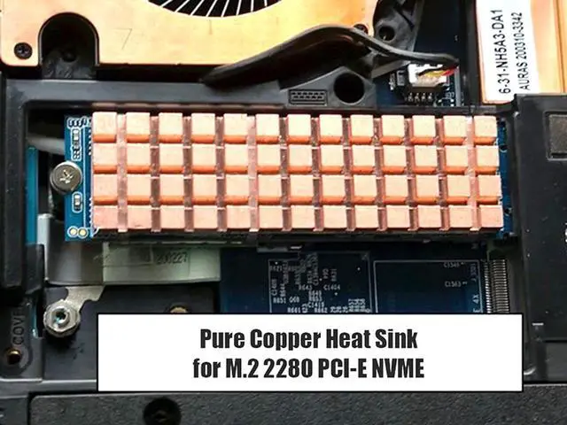 Alt view image 6 of 6 - M.2 SSD Copper Heat Sink with Thermal Conductivity Silicone Pad for NVMe NGFF 2280 M2 Cooler Radiator for Samsung 850 EVO, 860 EVO, 960 EVO, 970 EVO, 950 PRO, 960 PRO, 970 PRO etc -70x20x2mm