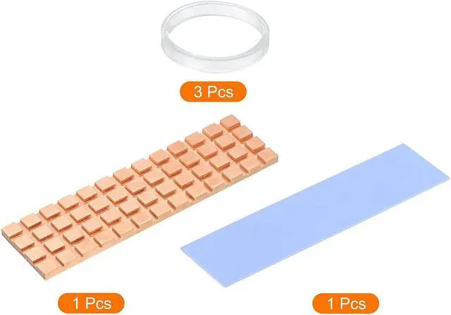 Alt view image 2 of 5 - M.2 SSD Copper Heat Sink with Thermal Conductivity Silicone Pad for NVMe NGFF 2280 M2 Cooler Radiator for Samsung 850 EVO, 860 EVO, 960 EVO, 970 EVO, 950 PRO, 960 PRO, 970 PRO etc -70x20x2.5mm