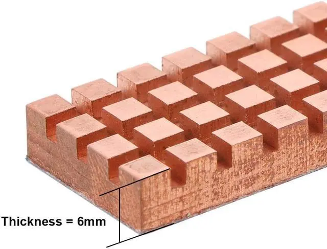 Alt view image 4 of 5 - M.2 2280 Pure Copper Heatsink with Thermal Conductive Adhesive for Cooling M.2 NVMe / NGFF SSD Radiator, Suitable for Computer Laptop M2 Solid State Disk - 70x20x6.0mm