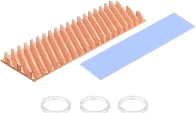 Alt view image 3 of 4 - M.2 SSD Copper Heat Sink with Thermal Pad for NVMe NGFF 2280 M2 Solid State Disk Computer Cooler PC Notebook Radiator Laptop Heatsink-70x20x3.0mm