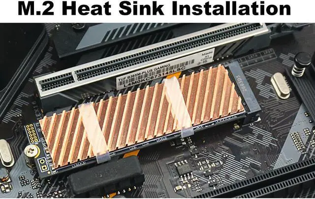 Alt view image 4 of 4 - M.2 SSD Copper Heat Sink with Thermal Pad for NVMe NGFF 2280 M2 Solid State Disk Computer Cooler PC Notebook Radiator Laptop Heatsink-70x20x2.0mm