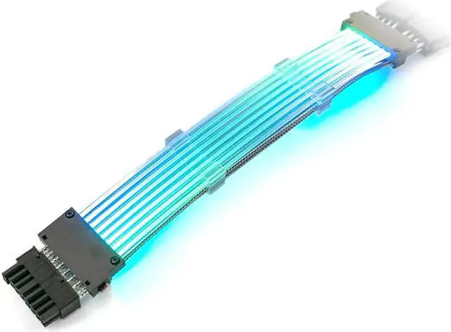Alt view image 5 of 7 - EN-Labs Dual PCIe 8 Pins Addressable RGB Power Extension Cables -5V/3Pin ARGB Sync GPU 2x 8-Pin Internal Power Extension Cords - 1FT